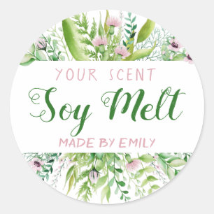 Sticker Rond Bouquet de printemps luxuriant Soy Wax Melt Étique