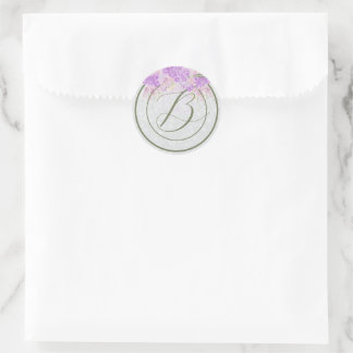 Sticker Rond Bouquet de ruban lilas pur Puerto Madero sur fond