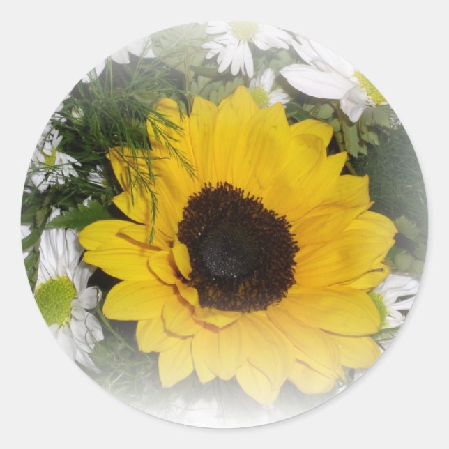 Sticker Rond bouquet de tournesol (Devant)