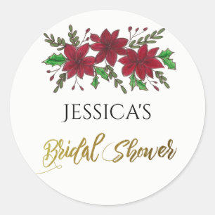 Sticker Rond Bouquet de vacances Nom de la Fête des mariées