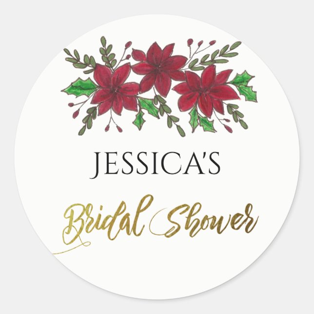 Sticker Rond Bouquet de vacances Nom de la Fête des mariées (Devant)