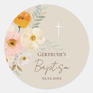 Sticker Rond Bouquet délicat du baptême