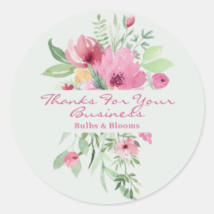 Sticker Rond Bouquet floral Merci d'affaires et de marketing