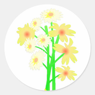 Sticker Rond Bouquet Little Daisy