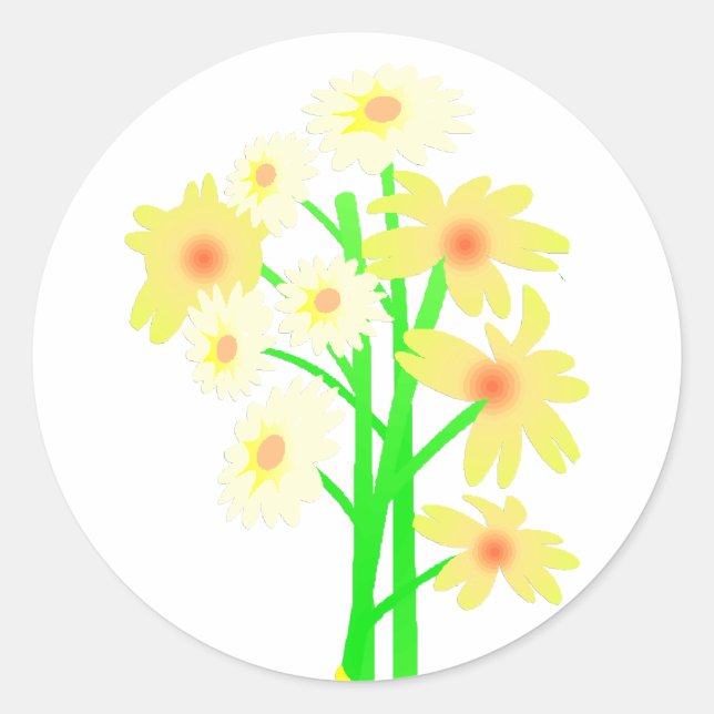 Sticker Rond Bouquet Little Daisy (Devant)