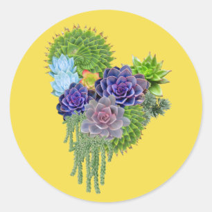 Sticker Rond Bouquet Succulent-mariage