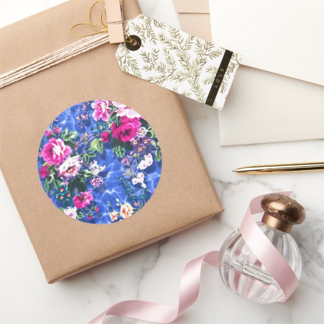 Sticker Rond Bouquets avec des roses (Cadeaux)