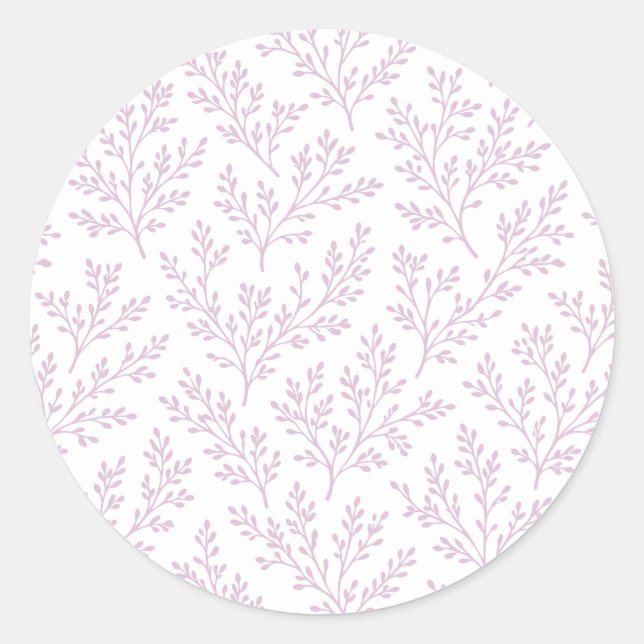 Sticker Rond Bouquets de forêt chaud lilas - Neutre (Devant)