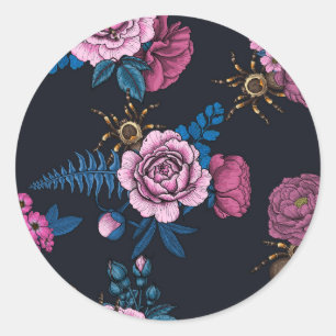 Sticker Rond Bouquets et tarantula 2