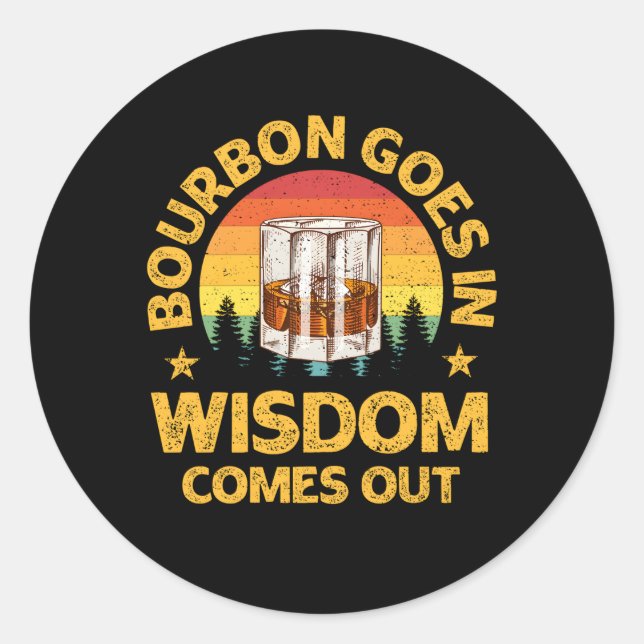 Sticker Rond Bourbon Goes Citation Bourbon Whiskey (Devant)