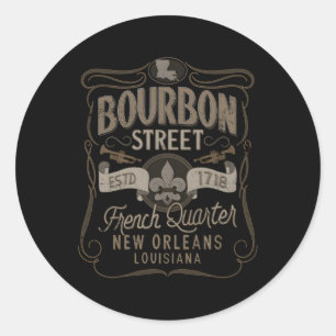 Sticker Rond Bourbon Street French Quer Nouvelle-Orléans
