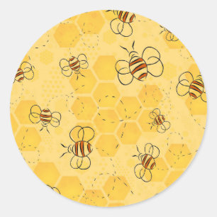 Sticker Rond Bourdonnement d'abeilles Abeilles à miel Mignon 