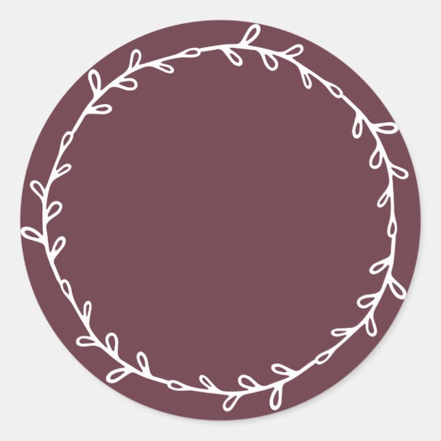 Sticker Rond Bourgogne fait maison rustique à écrire (Devant)