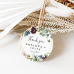 Sticker Rond Bourgogne Gold Geometry Merci Wedding Favor<br><div class="desc">Cet autocollant rond en or bordeaux géométrique de remerciement de mariage classique est parfait pour un mariage d'hiver. L'élégant design boho comprend des fleurs couleur marine, rose vif et des fleurs à l'ombre du vin avec des détails artistiques au crayon. Faites de l'autocollant votre propre étiquette en incluant vos noms,...</div>