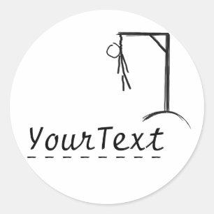Sticker Rond Bourreau personnalisable avec un mot de votre