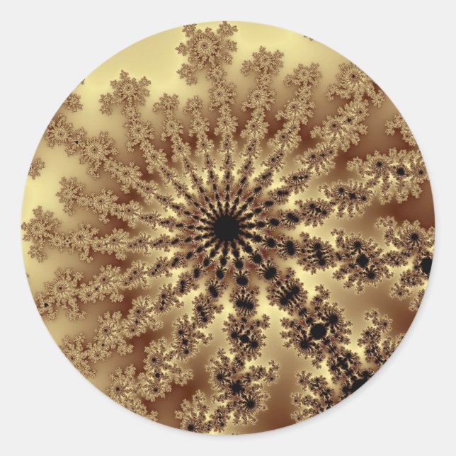 Sticker Rond Bourse fractale de l'or (Devant)