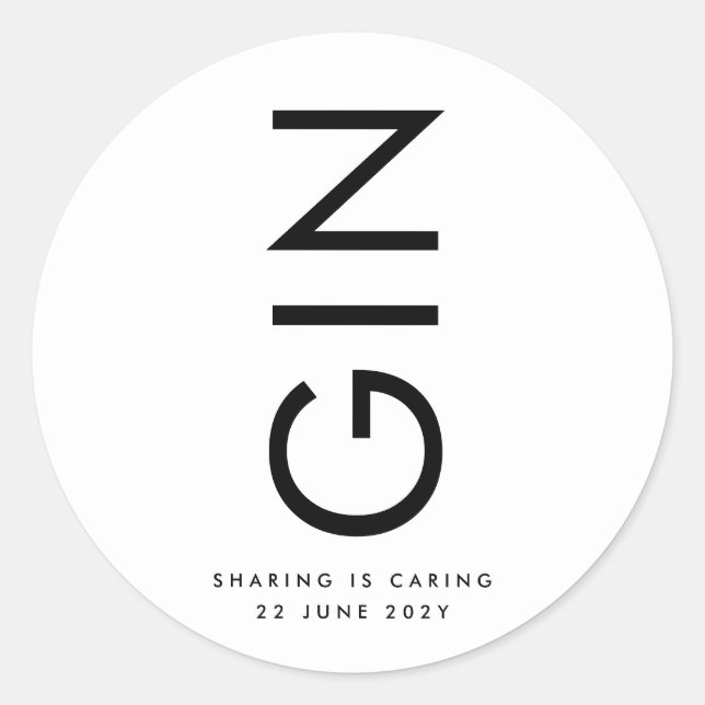 Sticker Rond Bouteille d'alcool aux NOMS Gras Ultra Modernes (Devant)