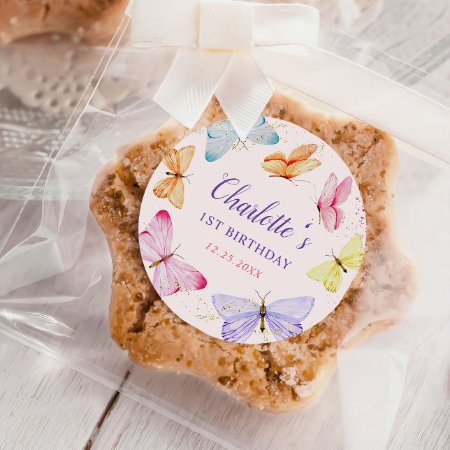 Sticker Rond Bouteille d'aquarelle 1er anniversaire (Créateur téléchargé)