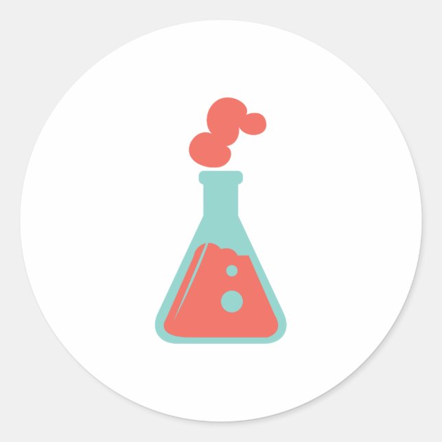 Sticker Rond Bouteille de chimie (Devant)