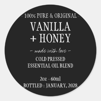 Sticker Rond Bouteille de cosmétique d'aromathérapie à huile es