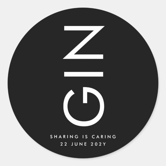 Sticker Rond Bouteille de liqueur à monogramme gras ultra moder (Devant)