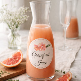 Sticker Rond Bouteille de Mimosa au jus de pamplemousse bar