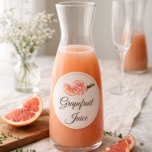 Sticker Rond Bouteille de Mimosa au jus de pamplemousse bar (Créateur téléchargé)