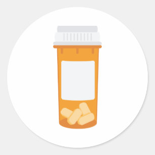 Sticker Rond Bouteille de pilules