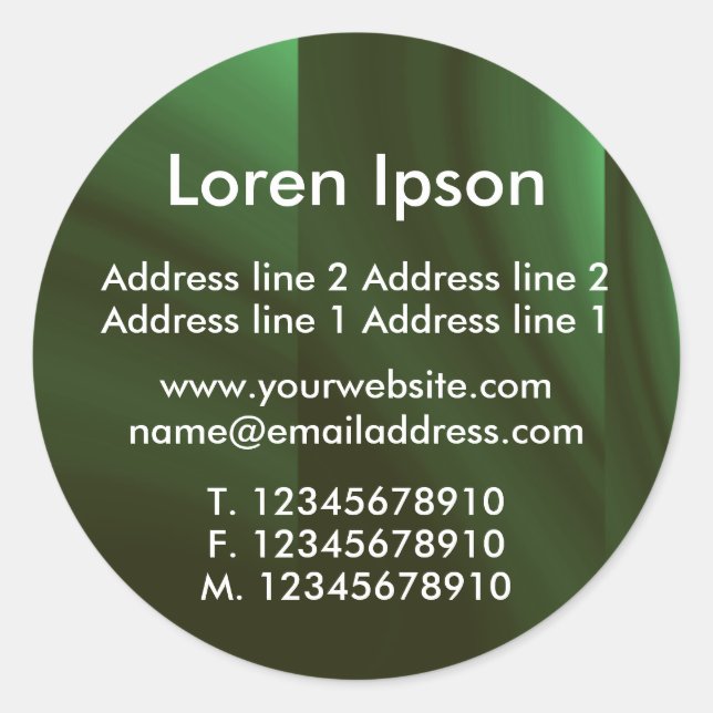 Sticker Rond Bouteille Verte Entreprise / Profil (Devant)