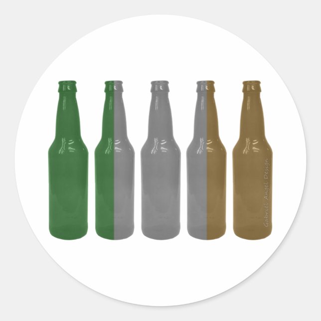 Sticker Rond Bouteilles de bière irlandaise (Devant)