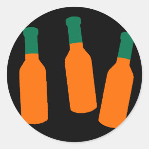 Sticker Rond Bouteilles de sauce chaude