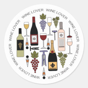 Sticker Rond Bouteilles, Lunettes et Accessoires Motif C