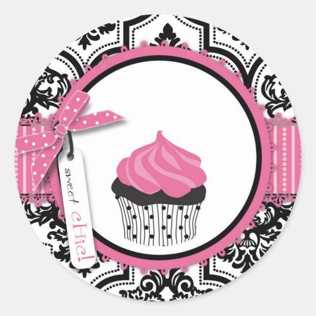 Sticker Rond Boutique Chic Cupcakes Sticker_mbkemp (Devant)
