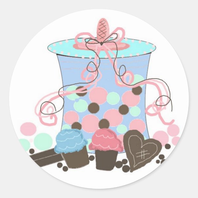 Sticker Rond Boutique de bonbons (Devant)