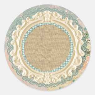 Sticker Rond Boutique de cadre français shabby chic vintage Par