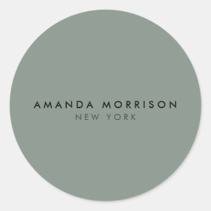 Sticker Rond Boutique de Luxe Minimaliste Vert Sauge