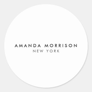 Sticker Rond Boutique minimaliste de luxe blanc