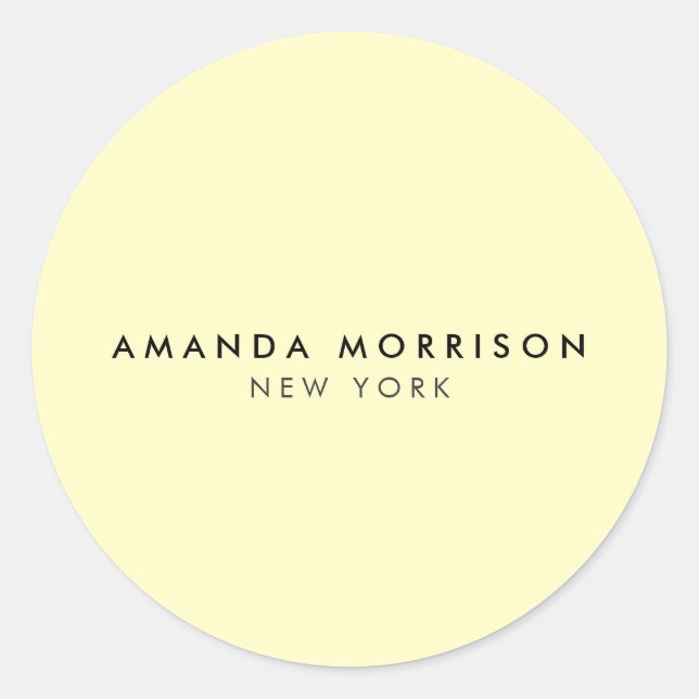 Sticker Rond Boutique minimaliste de luxe Jaune (Devant)