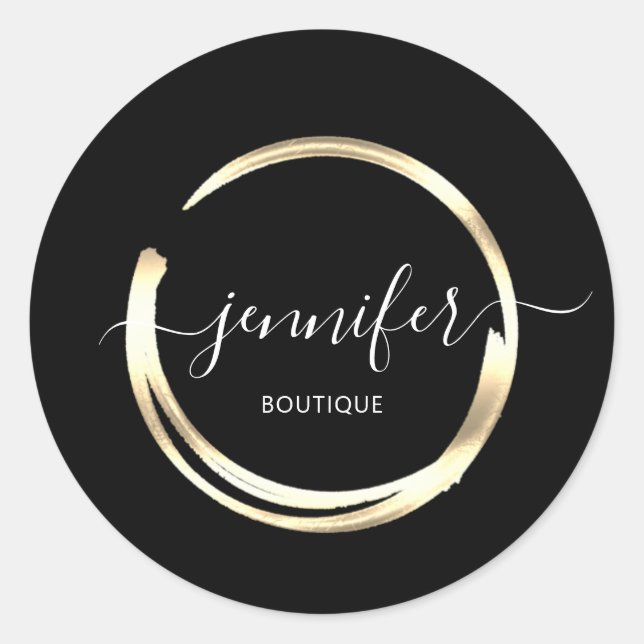Sticker Rond Boutique professionnelle Boutique Cercle d'or noir (Devant)