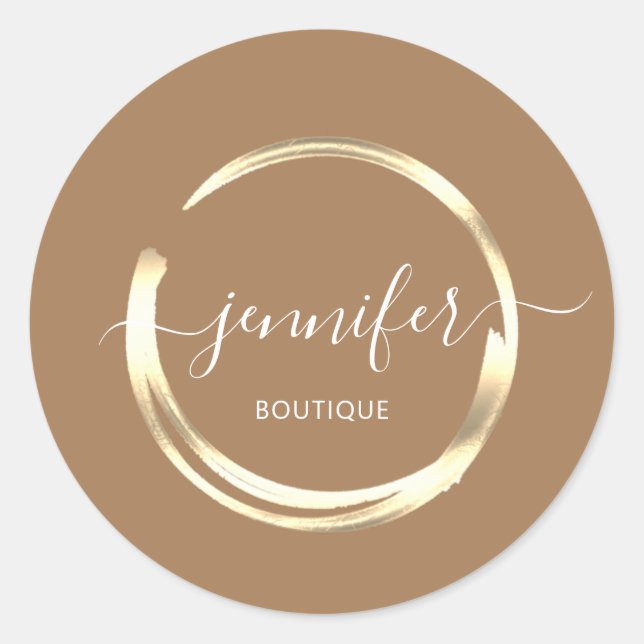 Sticker Rond Boutique Professionnelle Boutique Gold Brown (Devant)