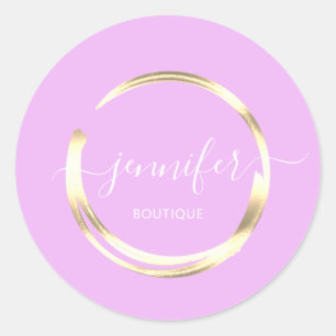 Sticker Rond Boutique professionnelle Boutique Lilac Gold Circl