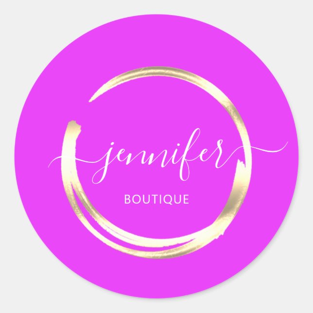 Sticker Rond Boutique professionnelle Boutique Pink Gold Circle (Devant)