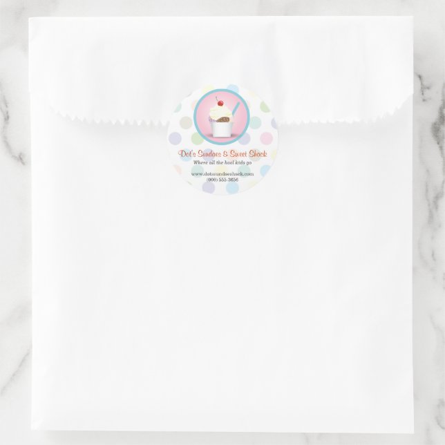 Sticker Rond Boutique Sundae (Sac)