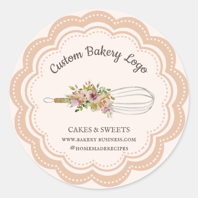 Sticker Rond Boutique Whisk Flower Bakery (Devant)