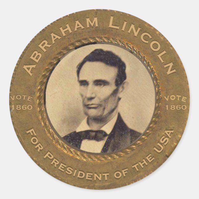 Sticker Rond Bouton Campagne Abraham Lincoln (Devant)