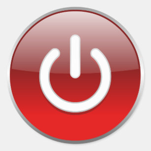 Sticker Rond Bouton d'alimentation rouge