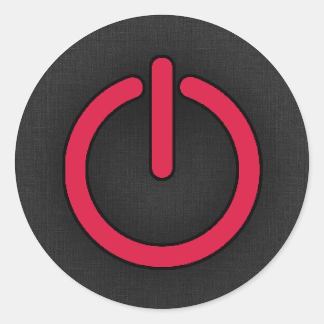 Sticker Rond Bouton d'alimentation rouge Crimson (Devant)