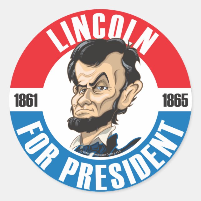 Sticker Rond Bouton de campagne des présidents américains : #16 (Devant)