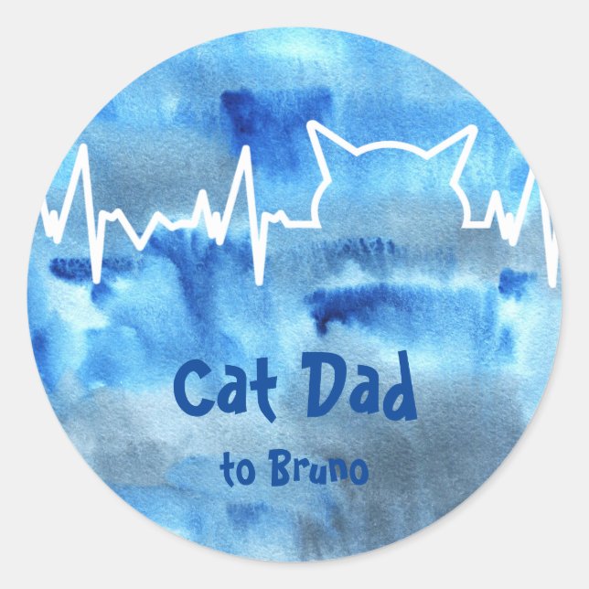 Sticker Rond Bouton de coeur de chat pour les mamans de chat, D (Devant)