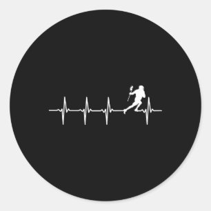 Sticker Rond Bouton De Coeur Lacrosse Pour Les Joueurs De Cross